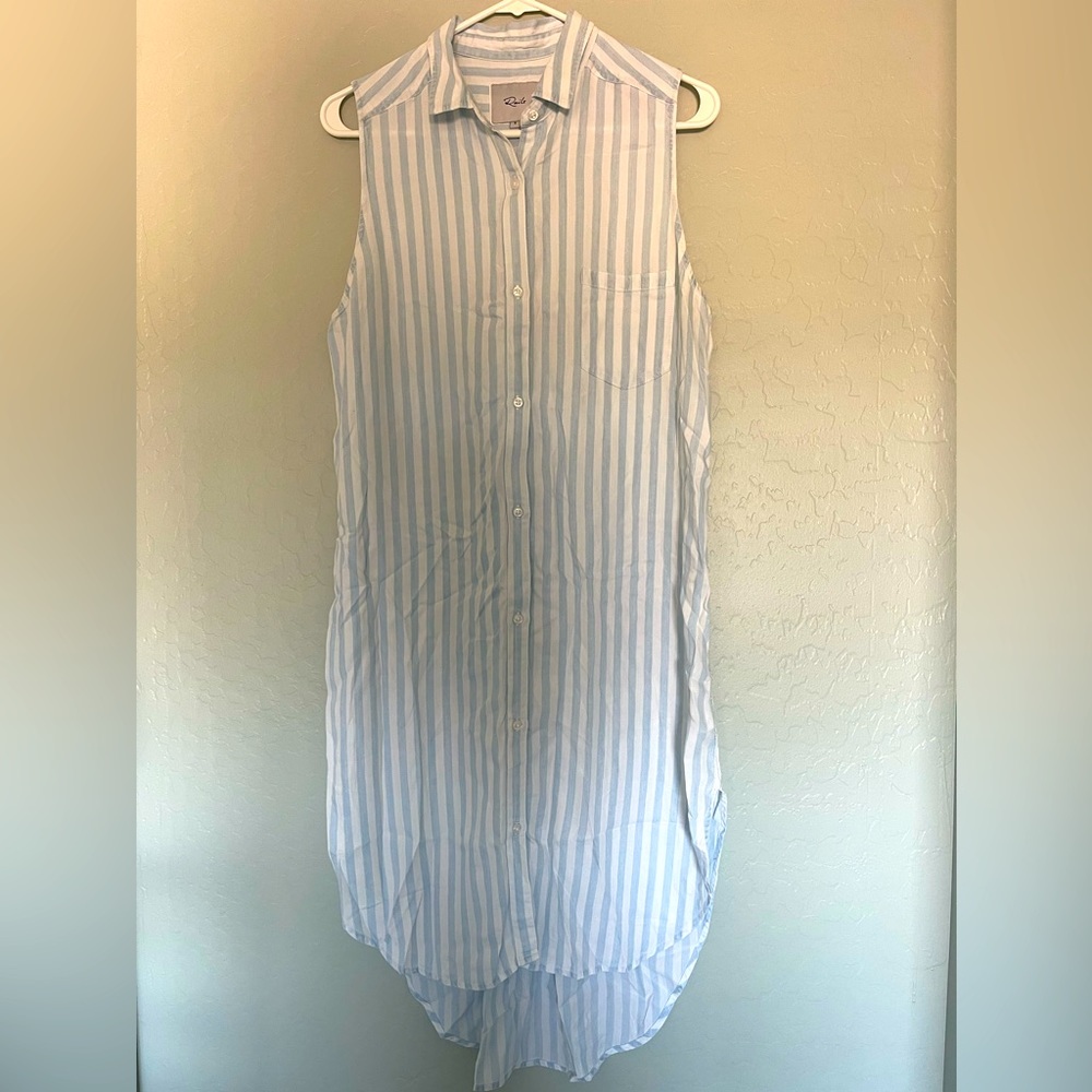 Rails tunic striped button-up shirt dress, small